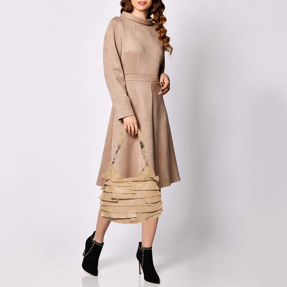 YSL Yves Saint Laurent Beige Leather St. Tropez Hobo Purse - Picture 2 of 12